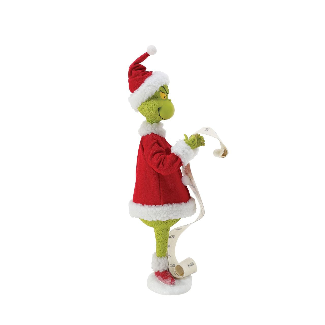 Want to know if you are on the Nice List? Check the double sided list Grinch is holding. I bet you are on it. If not personalize it yourself. Each Possible Dreams piece takes two years to make, from concept to finished figurine. Dressed in&nbsp;Clothtique- a stiffened fabric - they are designed to last and last.