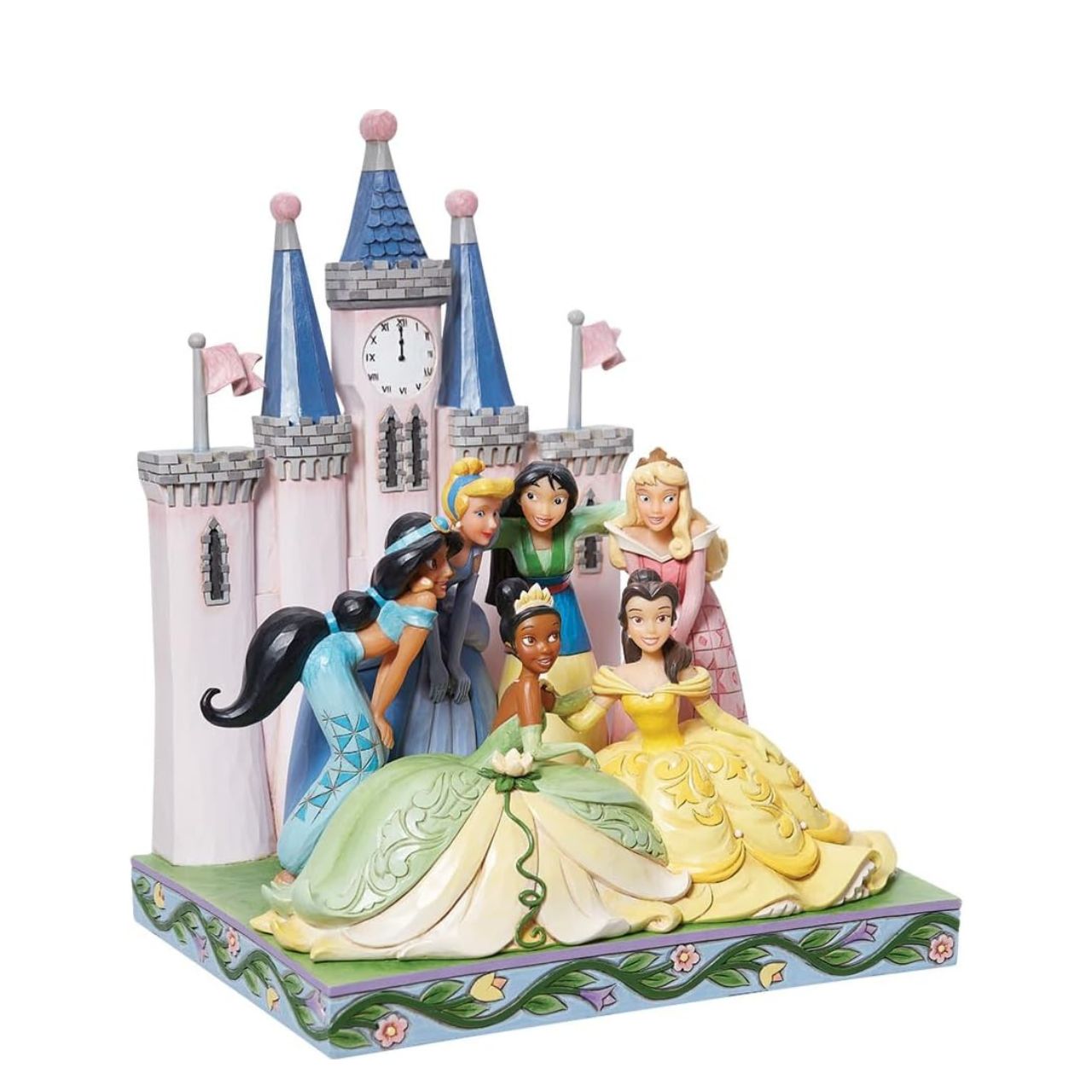 Featuring beloved Disney Princesses such as Jasmine, Belle, Tiana, Cinderella, Mulan and Aurora, this is the perfect gift for any super-fan. Designed by award winning artist Jim Shore, hand crafted using high quality cast stone and hand painted.