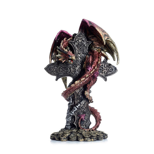 Experience the mystery and power of the Dark Legends Celtic Cross Treasure Guardian Dragon. This stunning figurine embodies the Celtic traditions of strength and protection, making it the perfect addition to your collection. With intricate details and a fierce pose, this dragon is sure to impress.