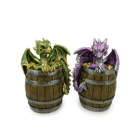 Introduce your child to the mystical world of dragons with Puckator's Elements Baby Dragon in Treasure Barrel. Made with intricate details, this collectible piece is perfect for imaginative play and adds a touch of magic to any room. Crafted with quality materials, it will be treasured for years to come.