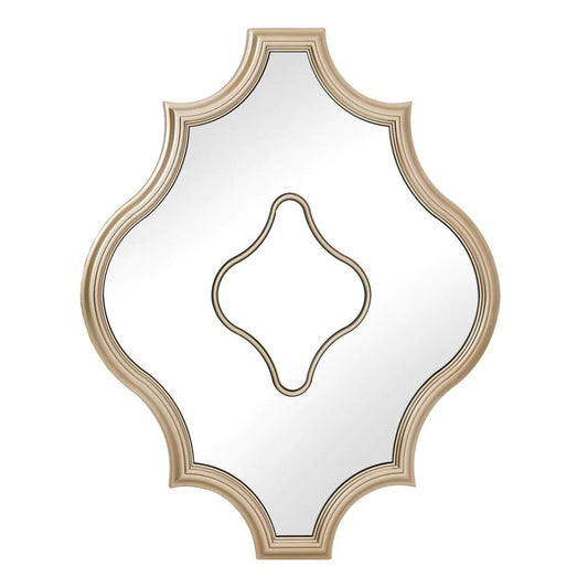 Mindy Brownes Racheal Mirror  Ogee shaped wall art mirror. This style of mirror is ideal hung in two's or threes, makes for a fabulous statement piece. Gold in colour.