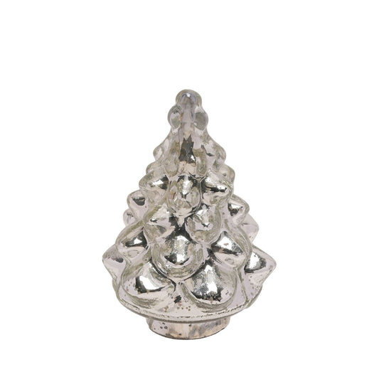 Recycled Glass Silver Christmas Tree Ornament  A recycled glass silver Christmas tree ornament from THE SEASONAL GIFT CO.  This affectionately designed ornament makes a delightful addition to homes during the festive period.
