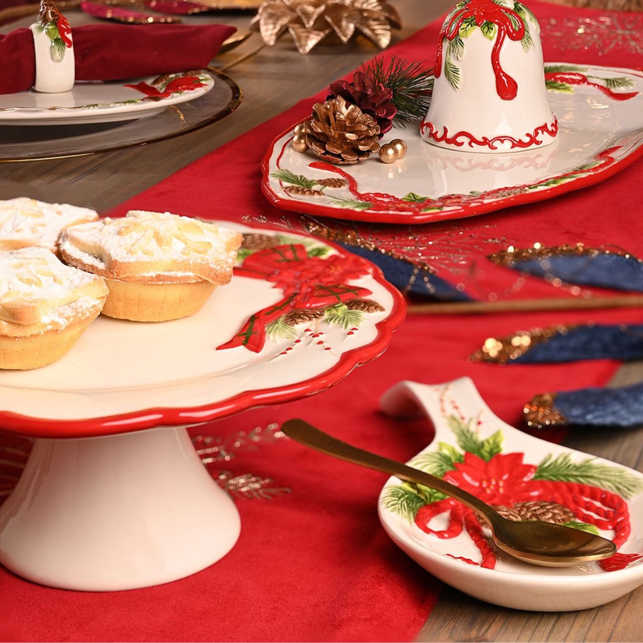 The Christmas Gift Co. is proud to showcase our 'Regal Tidings' range. This opulent collection celebrates Christmas festivities through velvets, ornate detailing, and treasured memories of Father Christmas.