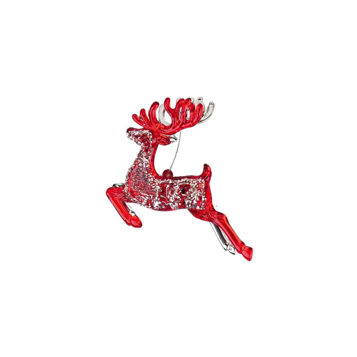 Bring festive cheer to your tree with this charming Reindeer Christmas Hanging Ornament. Available in classic red or elegant silver finishes, this delightful decoration adds a touch of holiday magic to any home.