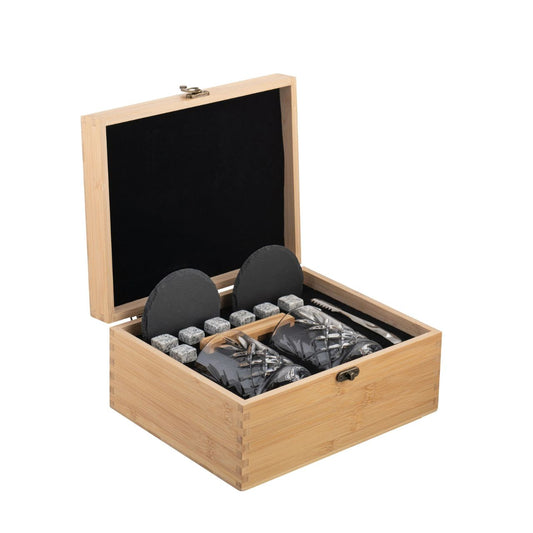 Our New Renmore Bamboo wooden boxed whiskey gift set is the ultimate gift set for any whiskey enthusiast. All whiskey lovers will feel like they are the classiest whiskey drinker around with our stunning set. They will have everything they could ever need to enhance and experience the flavour of their whiskey. Our whiskey set is an ideal gift for any occasion.