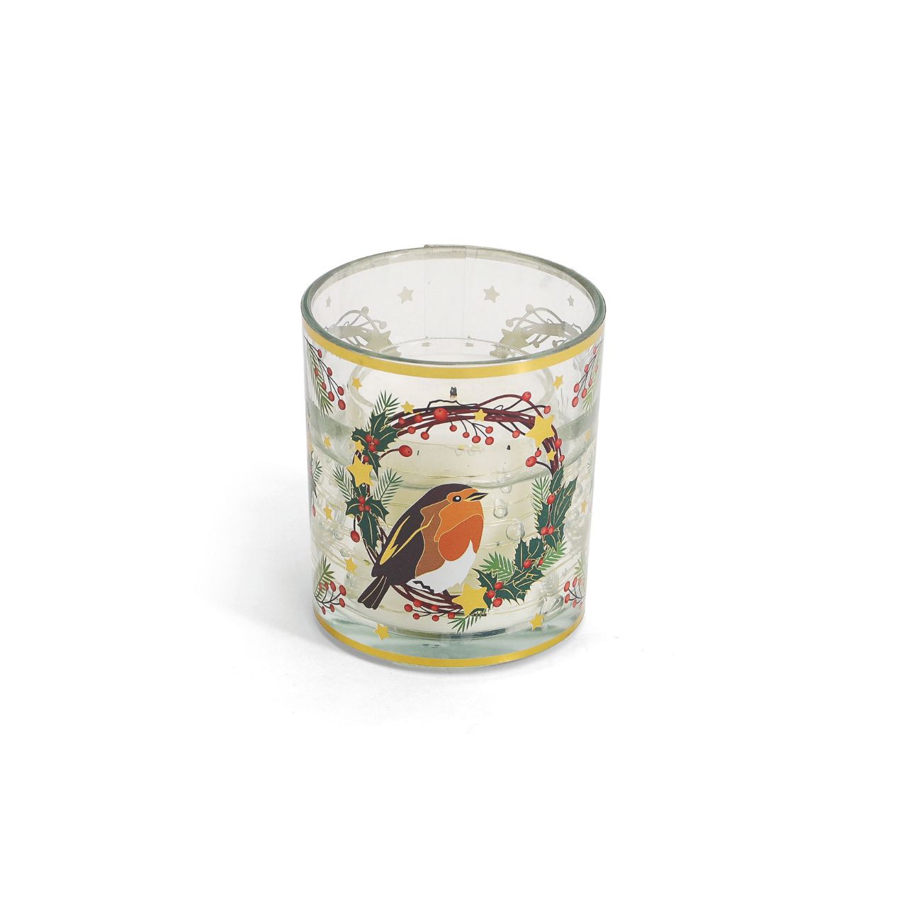 Illuminate your holiday décor with the Tipperary Robin Wreath Christmas LED Light Up Candle. Featuring a delicate robin perched on a festive wreath, this elegant candle offers a warm, ambient glow.