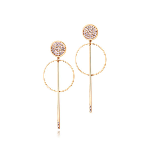 Romi Dublin Romi Gold Pavé Hoop & Stem Earrings  Simple and understated this collection has a contemporary and sleek look that will allow you to accessorise with any outfit.