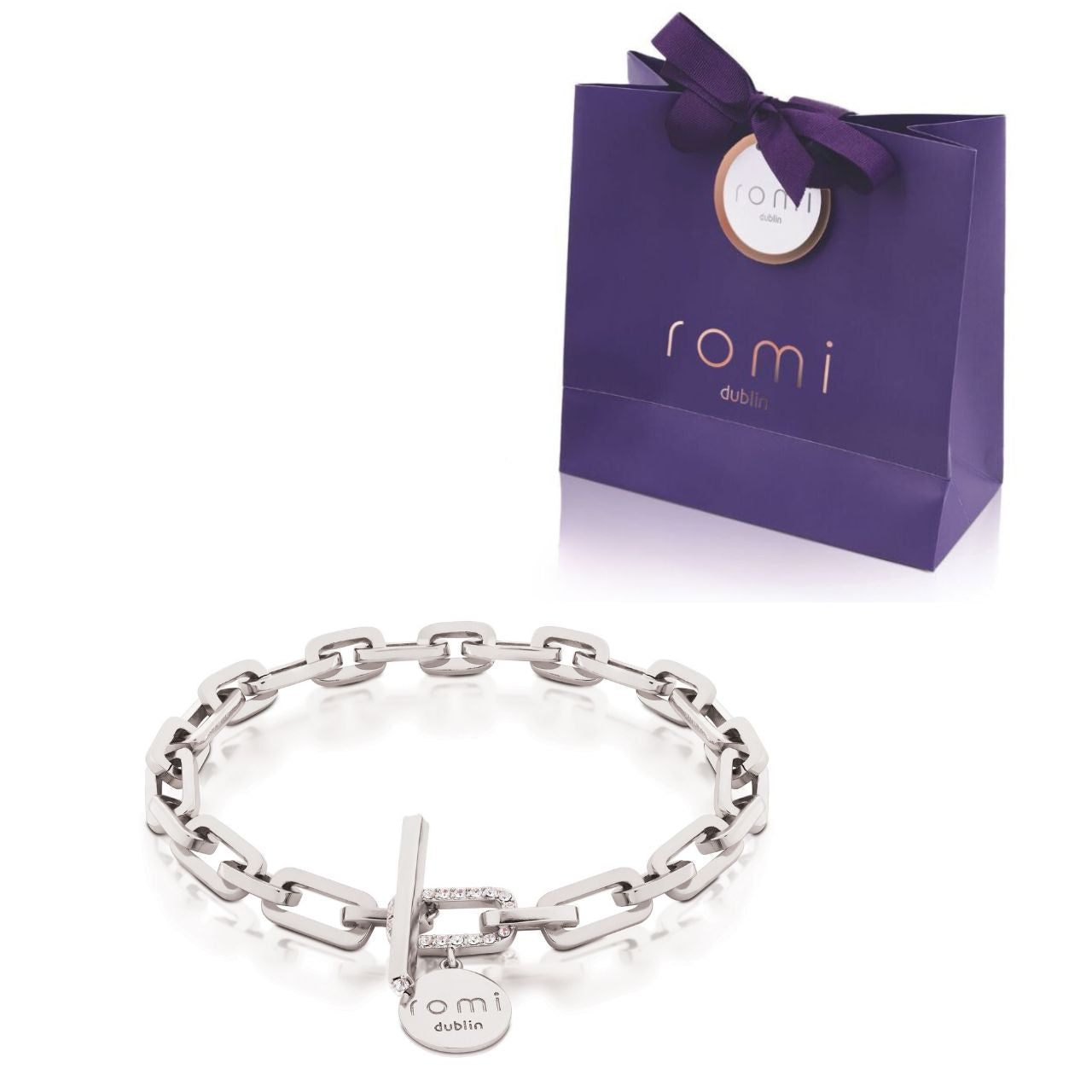 Romi Dublin Silver Chain Bracelet  This easy-to-wear jewellery collection was inspired by daughter Romi who loves to style and accessorise. An outfit isn’t complete until the perfect pieces of jewellery and accessories have been selected to enhance it.