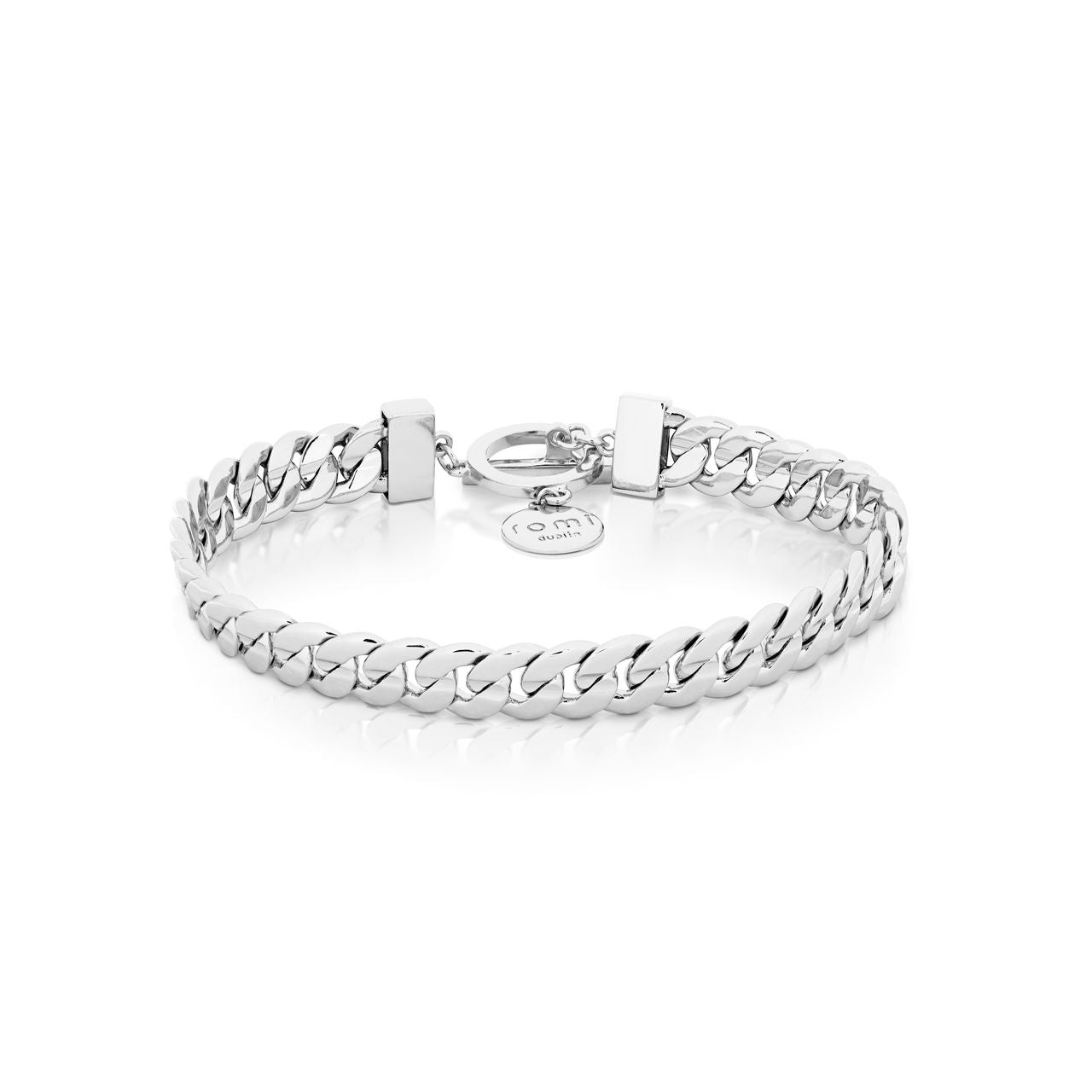 Romi Dublin Silver Curb Chain Bracelet  This easy-to-wear jewellery collection was inspired by daughter Romi who loves to style and accessorise. An outfit isn’t complete until the perfect pieces of jewellery and accessories have been selected to enhance it.