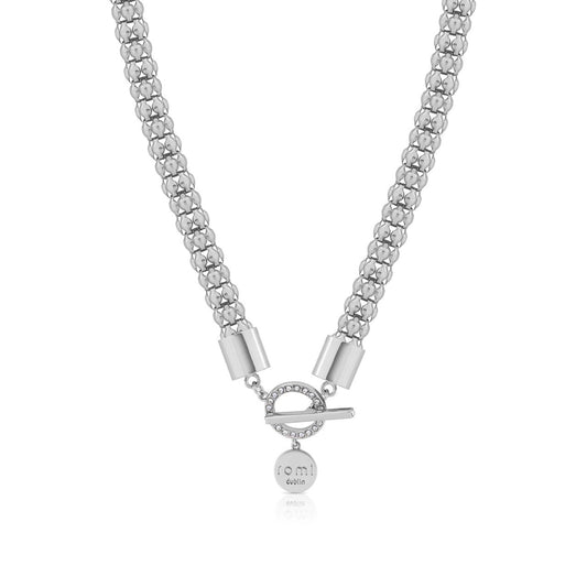 Romi Dublin Silver Popcorn Chain Bar Necklace  This easy-to-wear jewellery collection was inspired by daughter Romi who loves to style and accessorise. An outfit isn’t complete until the perfect pieces of jewellery and accessories have been selected to enhance it.