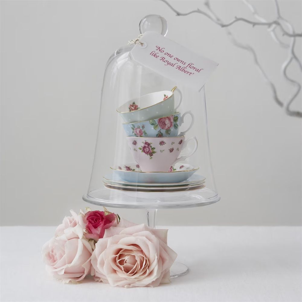 Wedgwood Royal Albert Polka Blue Vintage Teacup and Saucer  Vibrant and vivacious, Polka Blue is a beautiful new addition to the vintage patterns that have made Royal Albert famous the world over.