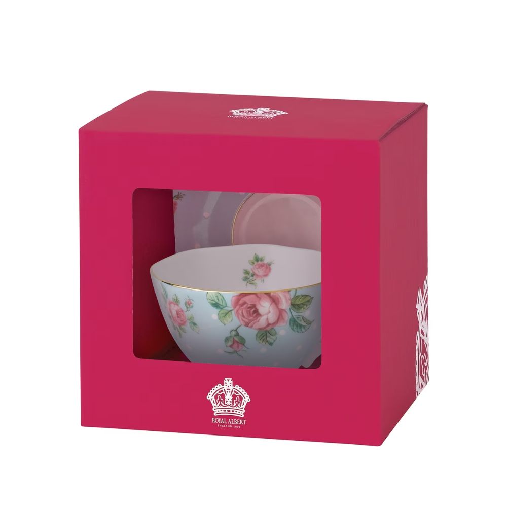 Wedgwood Royal Albert Polka Blue Vintage Teacup and Saucer  Vibrant and vivacious, Polka Blue is a beautiful new addition to the vintage patterns that have made Royal Albert famous the world over.