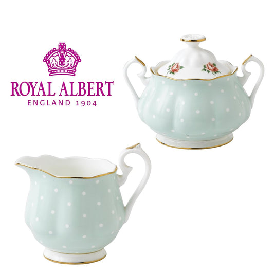 Vibrant and vivacious, Polka Rose is a beautiful new addition to the vintage patterns that have made Royal Albert famous the world over. Youthful and exuberant, this Formal Vintage covered sugar and creamer. Boxed, is wonderfully crafted in fine bone china, and combines classic form with intricate detailing, vibrant colours and a lustrous gold rim.