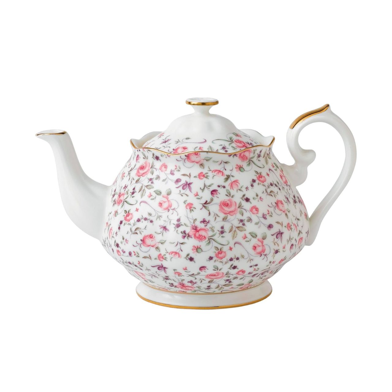 Vibrant and vivacious, Rose Confetti is a beautiful new addition to the vintage patterns that have made Royal Albert famous the world over. Youthful and exuberant, this beautiful Rose Confetti Teapot, charmingly fashioned in fine bone china and combining classic form with intricate detailing, vibrant colours and a lustrous gold rim.