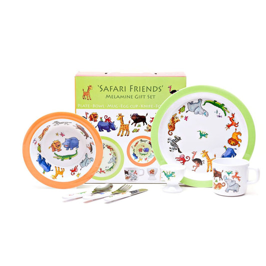 Make mealtimes extra fun with this awesome Safari melamine dining set. From the Martin Gulliver collection by Just 4 Kids.