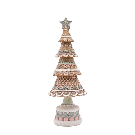 Bring festive cheer to your displays with the Santa & Friends Gingerbread Christmas Tree - Pastel, a detailed piece perfect for the season.