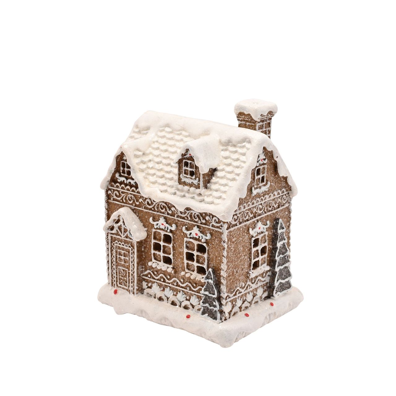 Delight in the festive spirit with the Santa & Friends Light Up Gingerbread House - 17cm, a gingerbread-inspired ornament for your seasonal range.