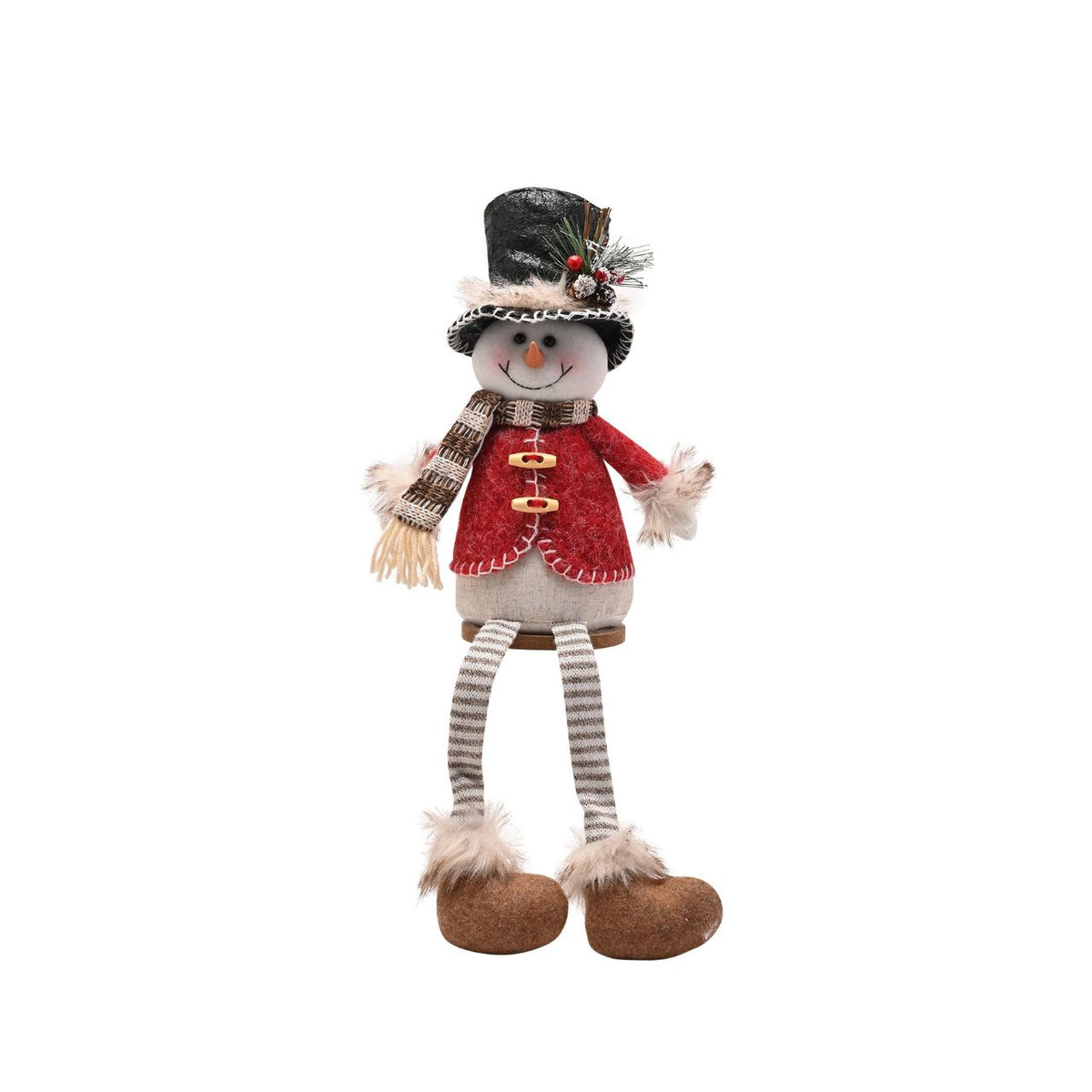 Add whimsy to your décor with the Santa & Friends Sitting Santa and Snowman. At 61cm tall, these plush characters brings festive cheer to any setting.