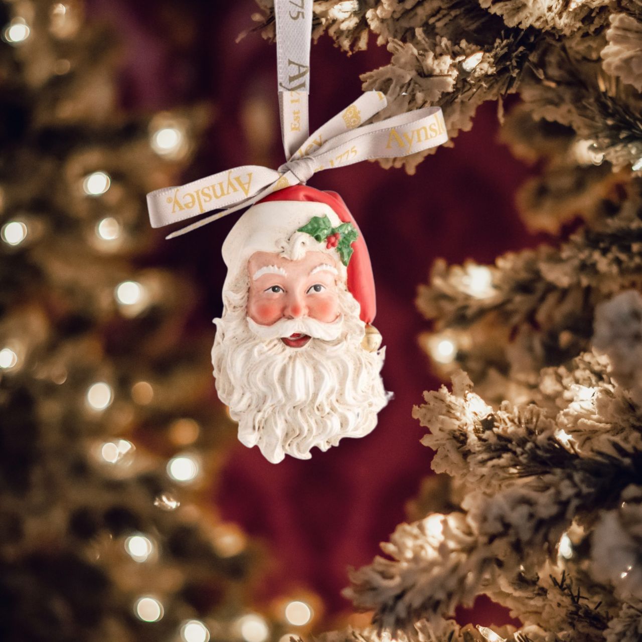 Vintage Santa Christmas Hanging Ornament  Reminiscent of bygone Christmases this Santa ornament is beautifully modelled and detailed, packed with vintage Christmas charm.