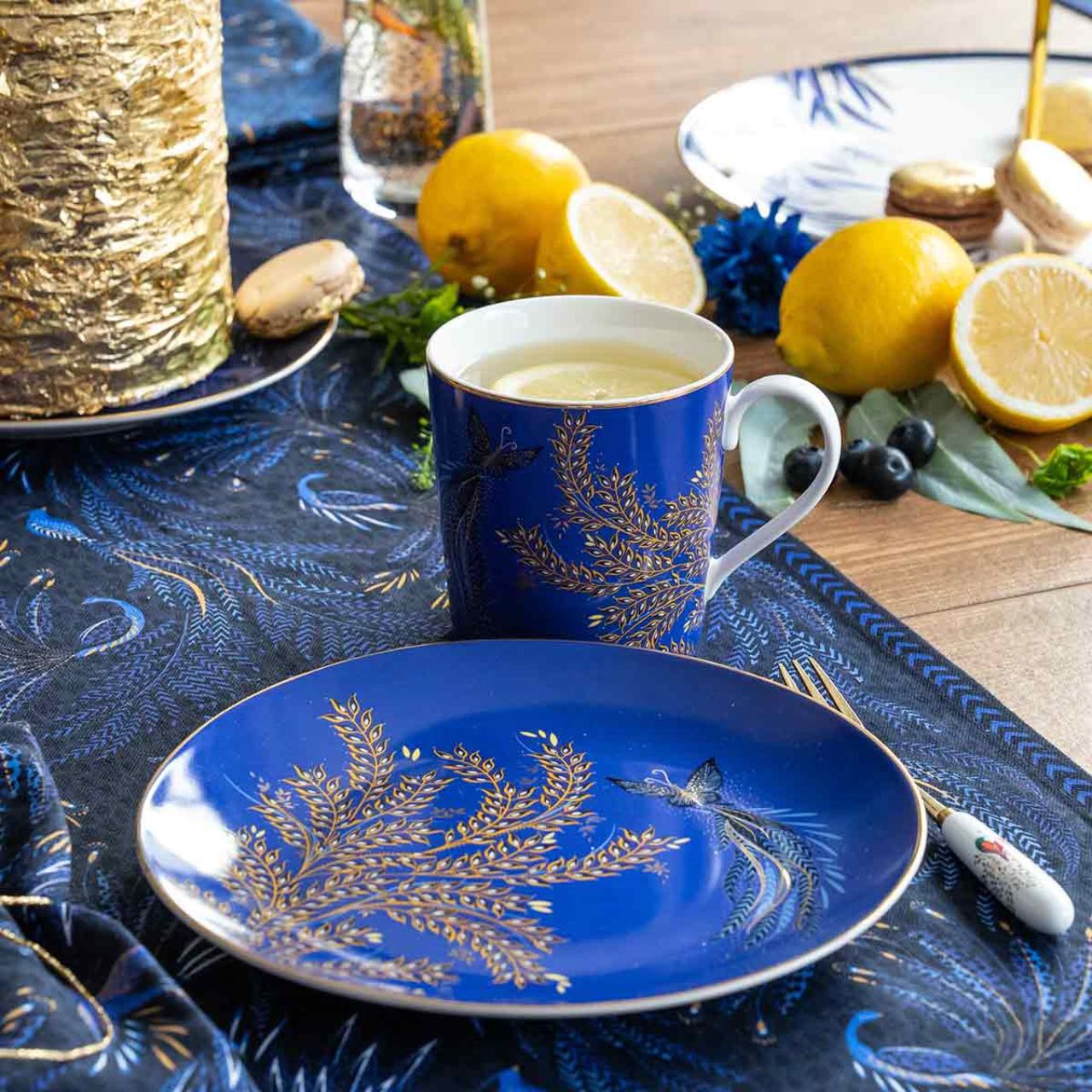 Butterflies and golden leaves make every sip magical