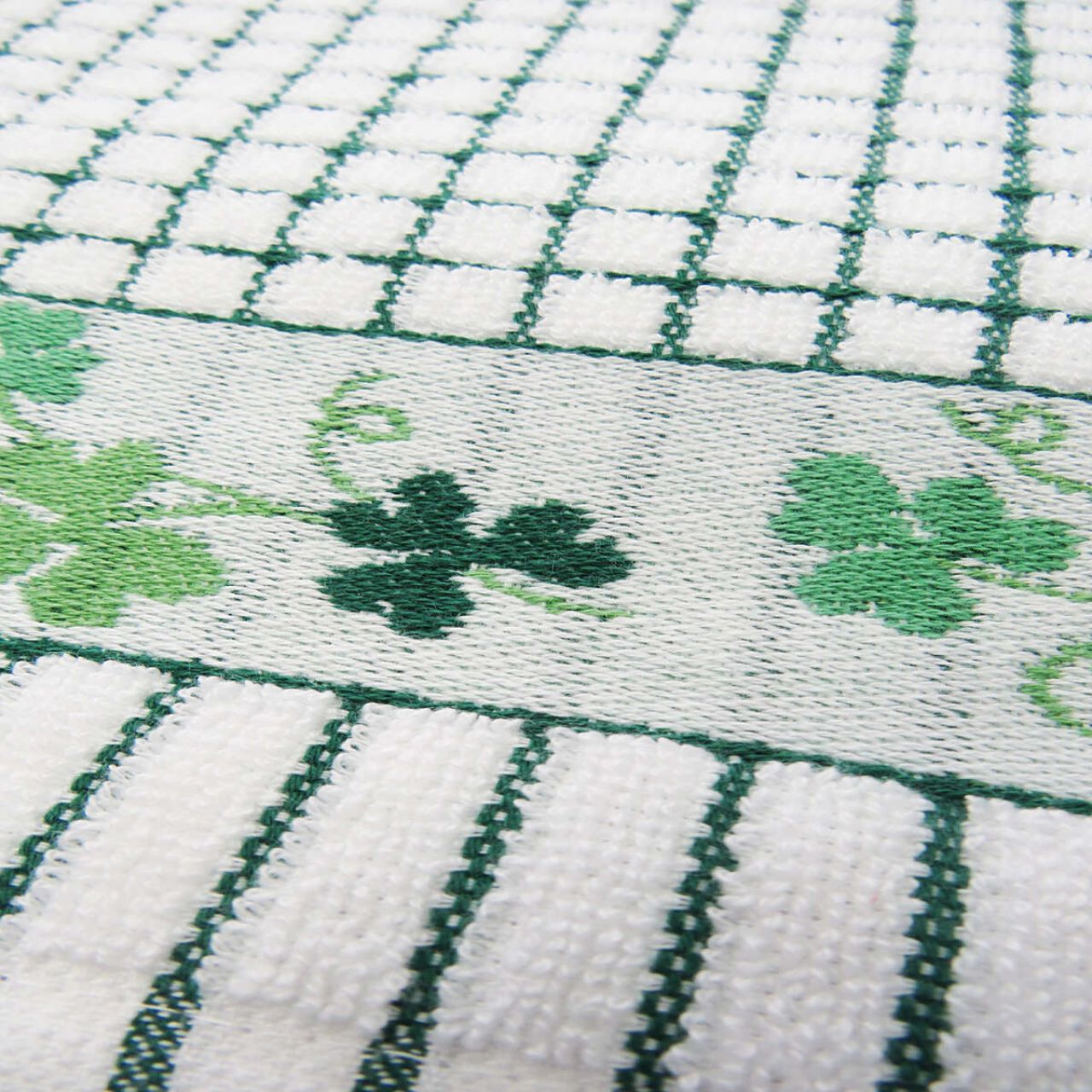 Our ultra-absorbent Shamrock Jacquard woven Poli-Dri tea towel was first developed over forty years ago. It leads in absorbency and has proven to be significantly softer than any of its competitors.