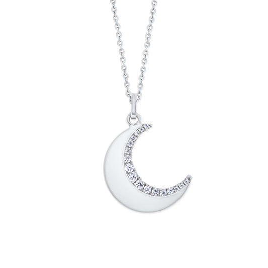 Sterling Silver Half Moon Pendant by Tipperary Crystal