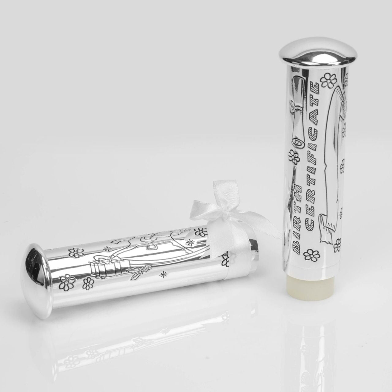A stunning silverplated birth certificate holder and stand.