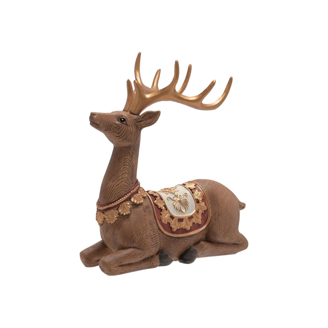 Christmas Sitting Reindeer Decoration  A Christmas sitting reindeer.  This charming Christmas decoration perfectly blends traditional and modern touches this festive season.