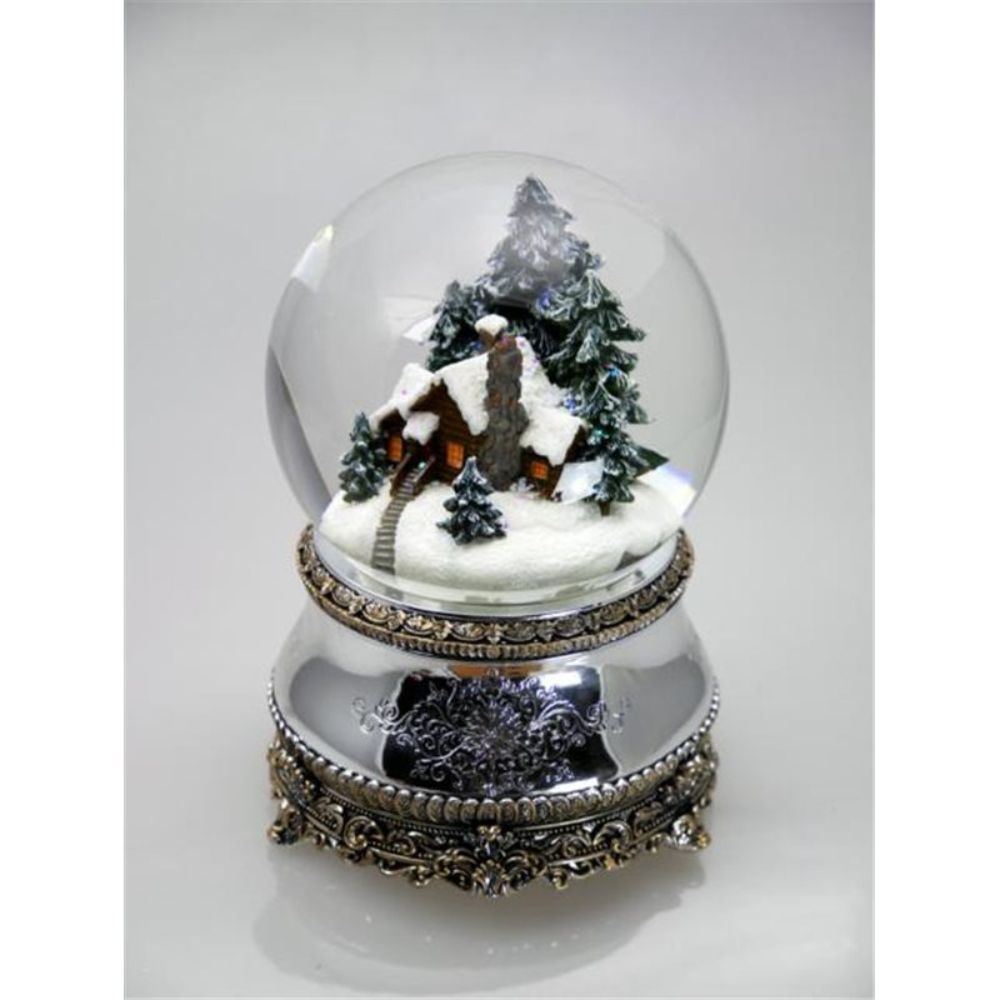 Snow globe plays the melody “Winter Wonderland” while the snow swirls automatically. Battery operated.