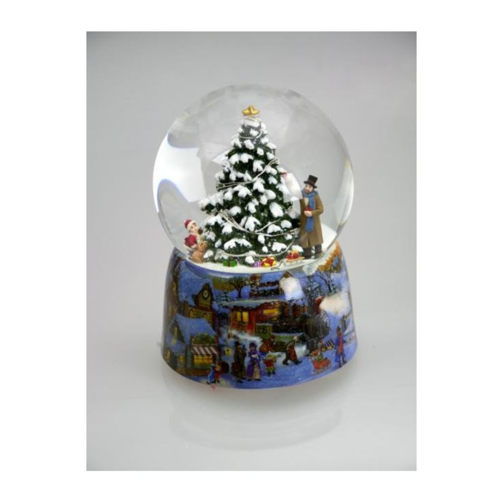 Snow Globe Illuminated Christmas Tree  The Christmas tree inside this 100 mm globe lights up while the melody “O Christmas tree” plays.