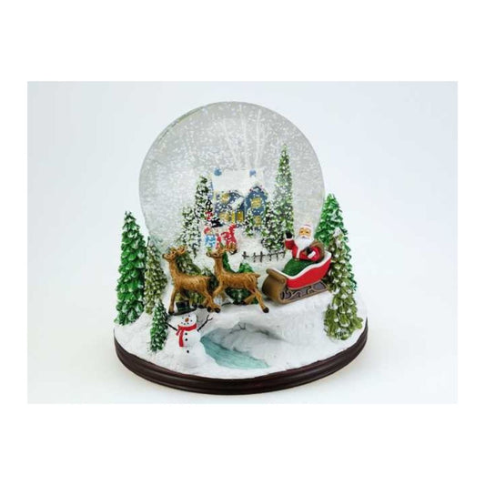 Snow globe winter house 120 mm. Plays the melody Jingle Bells.
