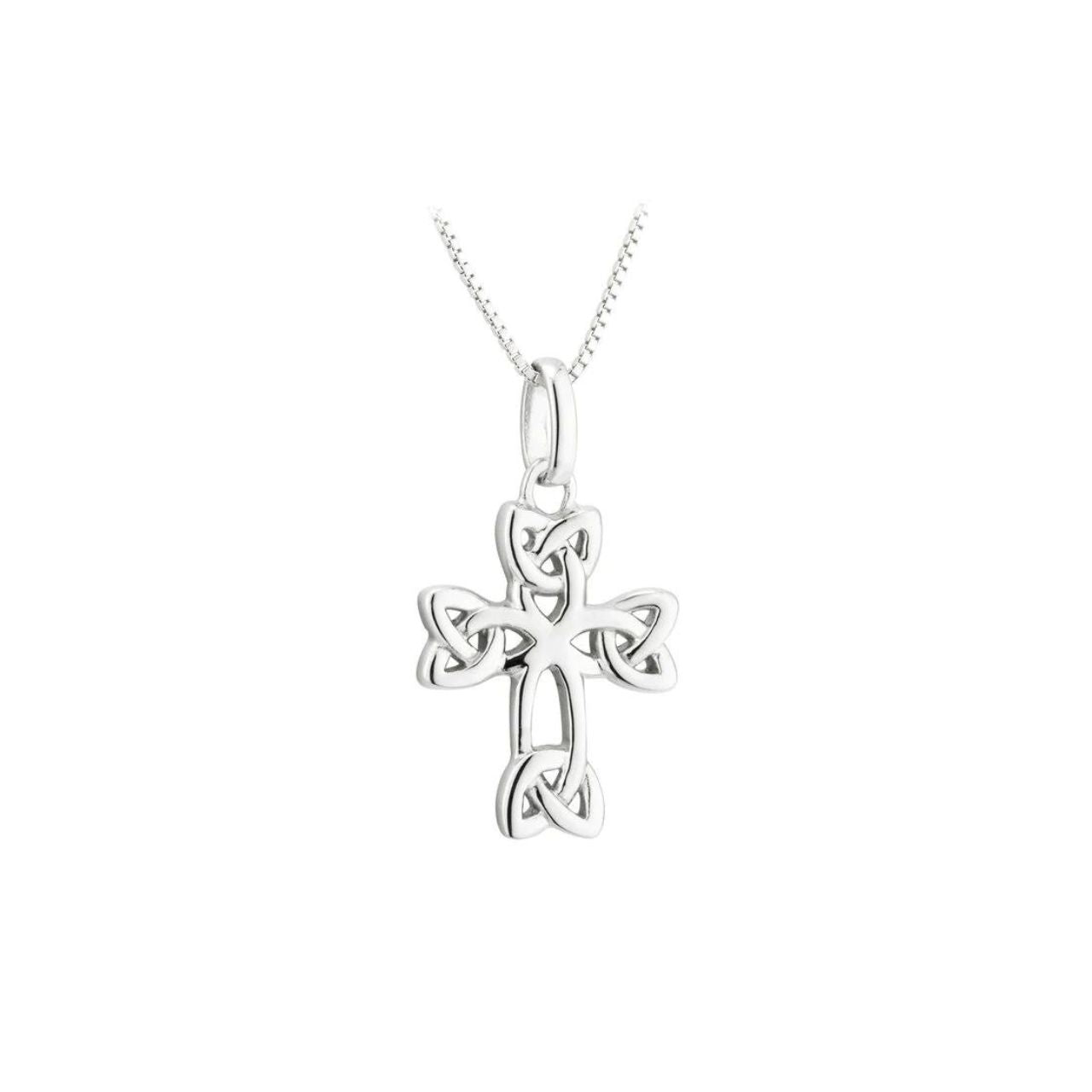 Expertly crafted by Solvar, this Sterling Silver Celtic Cross Necklace is a stunning addition to any jewellery collection. Made with high-quality sterling silver, it features intricate Celtic designs for a unique and timeless look. Elevate your style with this beautiful and meaningful necklace.