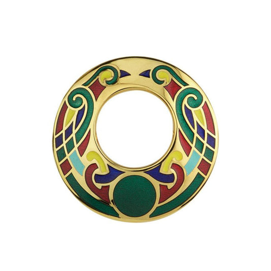 This Solvar Gold Plated Large Open Brooch is a timeless piece of Irish craftsmanship, featuring a stunning Celtic Spiral design. Made in Ireland from gold plated base metal with a height of 1.93 inches and a weight of 21.95 grams, it is the perfect way to express your enduring love. The brooch comes gift-boxed, making it an ideal Irish-themed present for any occasion.