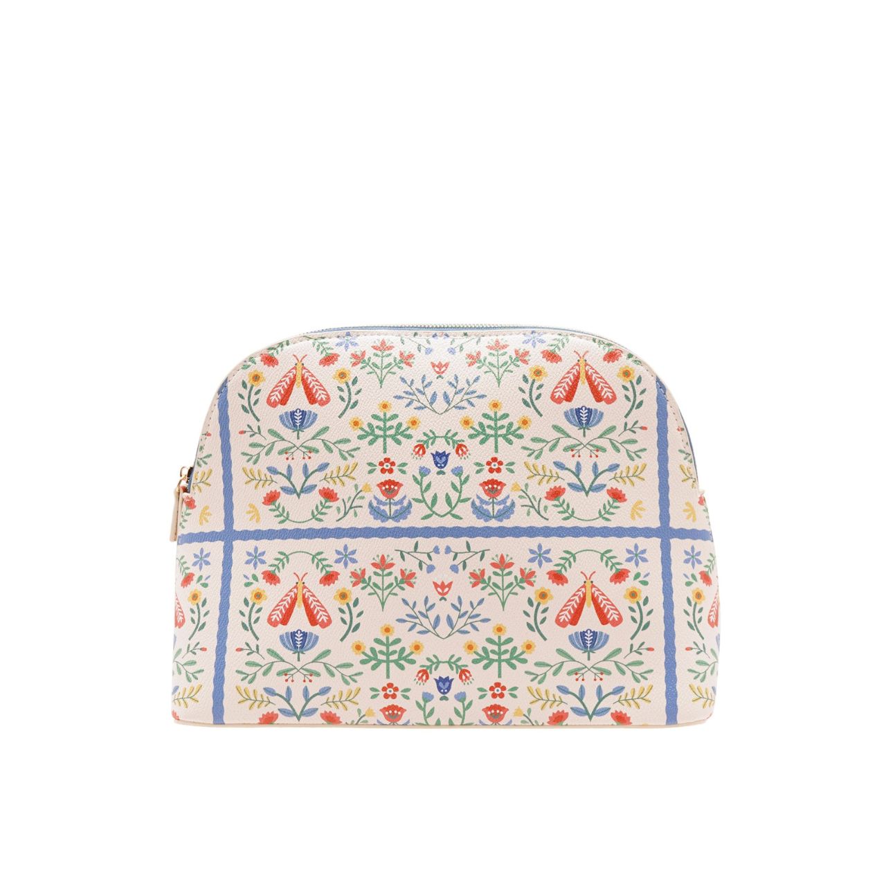 The Sophia Lane Large Floral Make-Up Bag - Cream is a stylish and practical accessory for storing cosmetics and toiletries, ideal for gifting or daily use.