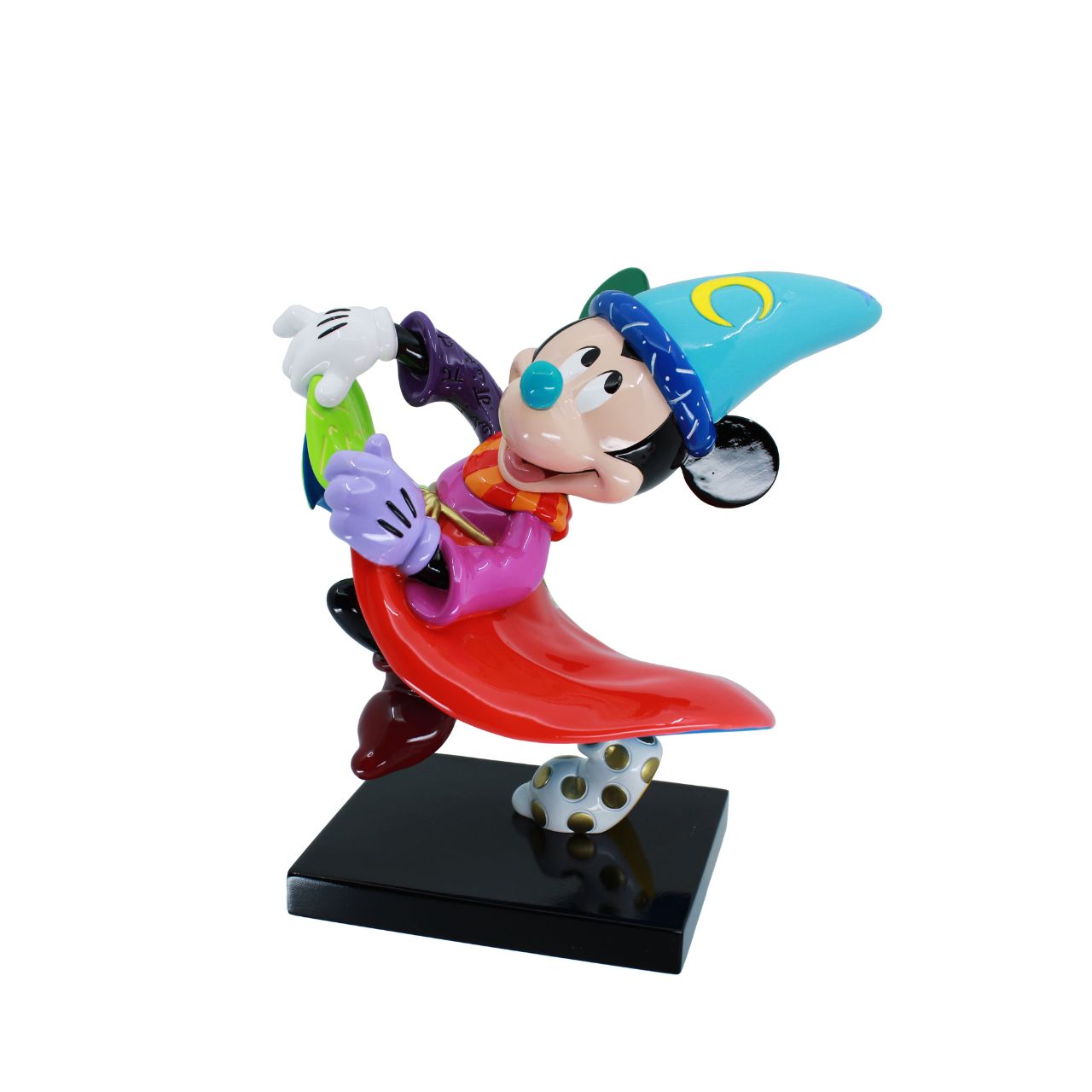 Pop Artist Romero Britto celebrates the 85th anniversary of Walt Disney's animated masterpiece Fantasia with this Sorcerer Mickey Mouse from the Sorcerer's Apprentice.