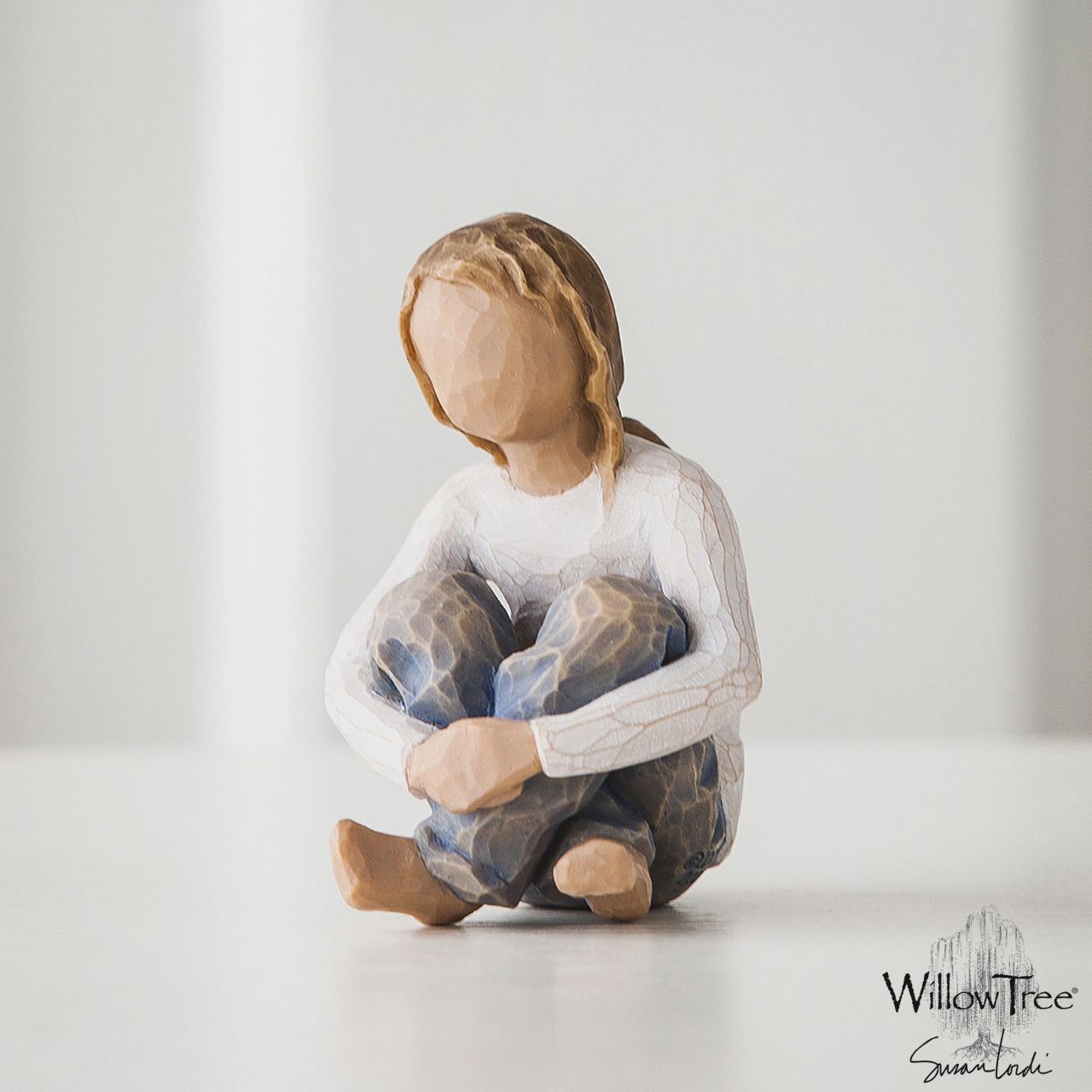 Spirited Child by Willow Tree  Willow Tree is an intimate line of figurative sculptures representing sentiments of love, closeness, healing, courage, hope...all the emotions we encounter in life. The Roses in my Garden collection of six children represents boys and girls of different ages and personalities.