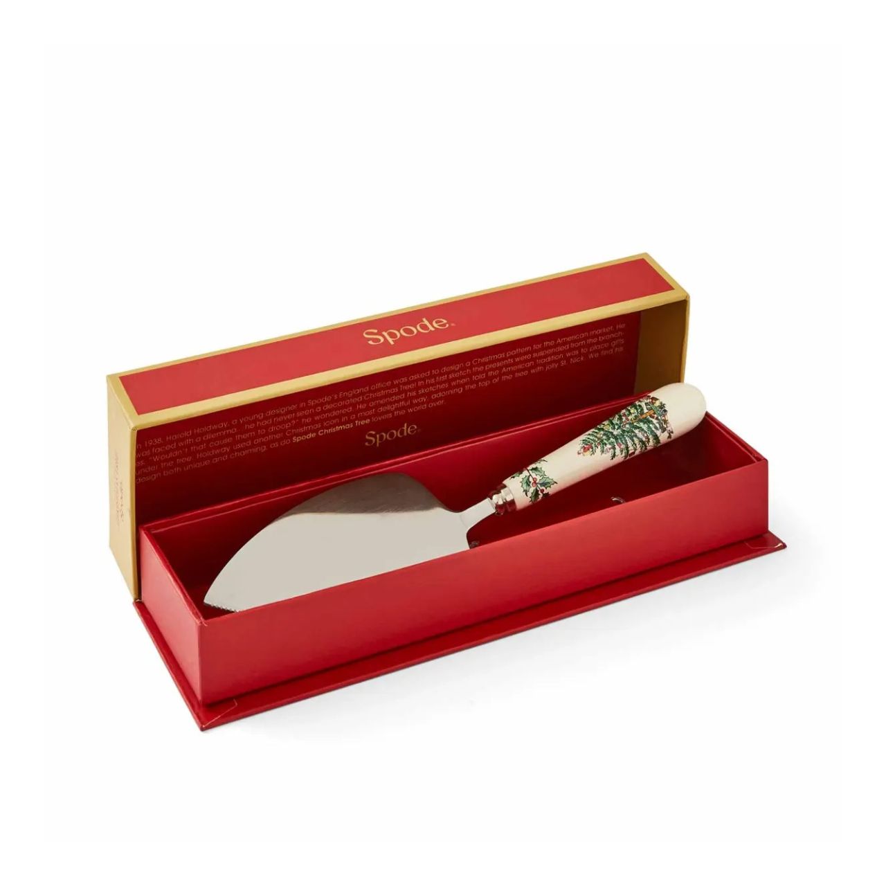 'Tis the season for sweet treats and indulgent desserts, so serve up your family's favourites using this festive cake slice. Part of our Christmas Tree collection, it has a decorated porcelain handle featuring the classic design and a sprig of holly, as well as a stainless steel slice.