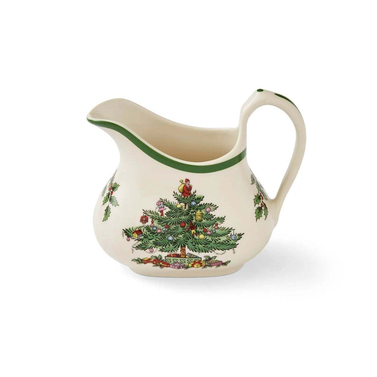 Whether it’s a generous helping of cream on your dessert, or drizzling brandy sauce over pudding, this jug will take pride of place on your table. Featuring the much-loved Christmas Tree design from Spode, this sauce jug has the classic colours of green, gold and red, evoking fond Christmas memories.