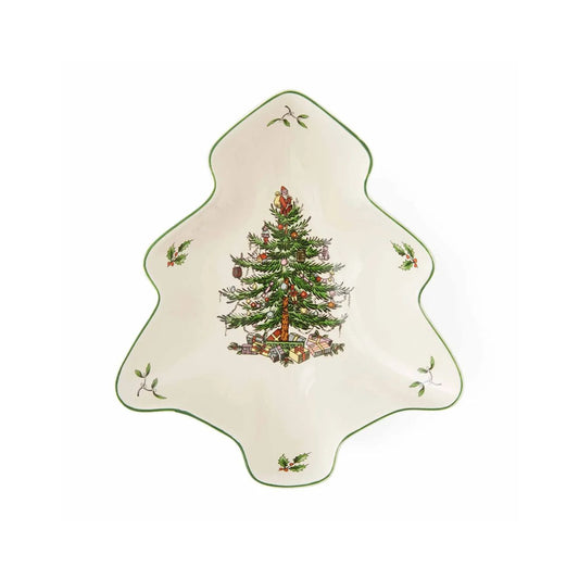 Tempting chocolates, Christmas cookies or traditional nuts, this Christmas Tree-shaped dish is the perfect receptacle for serving up all your festive favourites. The classic 1938 pattern by Spode features nostalgic reds, golds and greens and makes a beautiful addition to your Christmas collection.