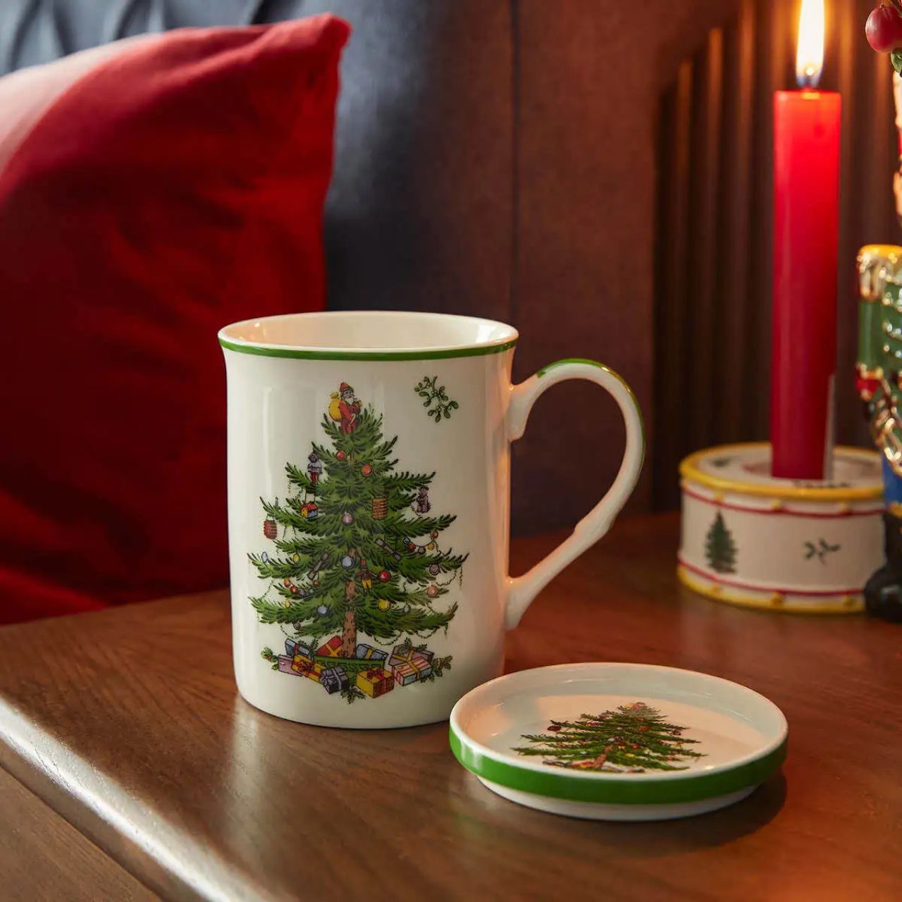 This Christmas mug and coaster set is the perfect way to start every festive morning.