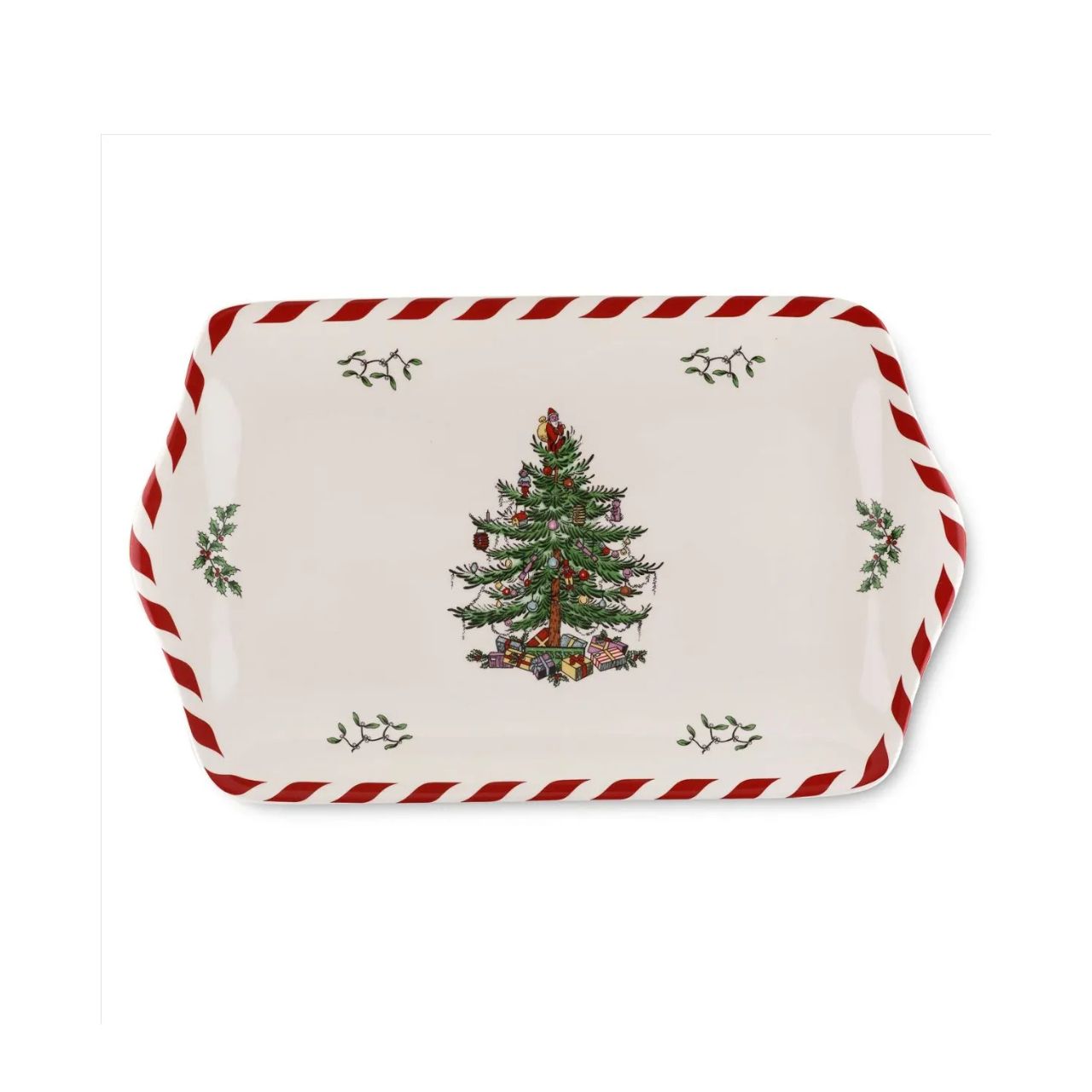 Let your scrumptious Yule log or home-made mince pies take centre stage on the table with our Christmas Tree peppermint dessert tray.