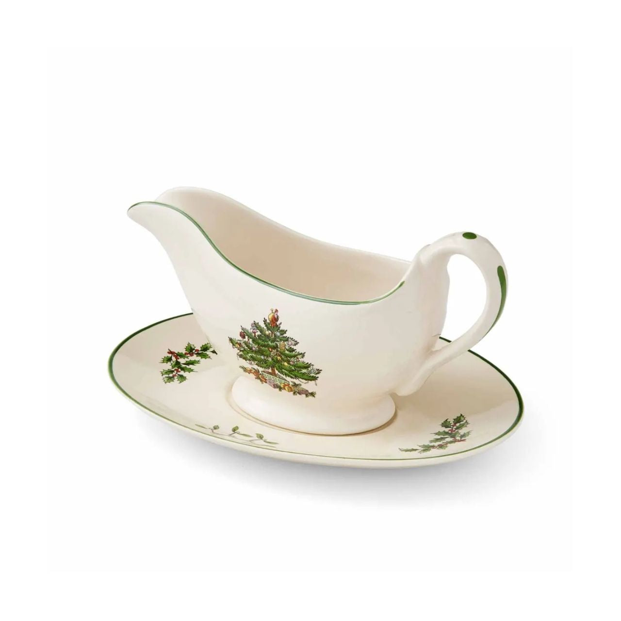 Gravy, mint, cranberry... whatever your seasonal sauce of choice, make sure it's festive with this Christmas Tree sauce boat and matching stand. The classic, colourful Christmas Tree design by Spode makes sure this sauce boat looks right at home on your Christmas themed table.