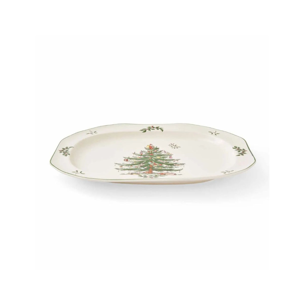 A oval platter with a traditional Christmas look and iconic festive motif