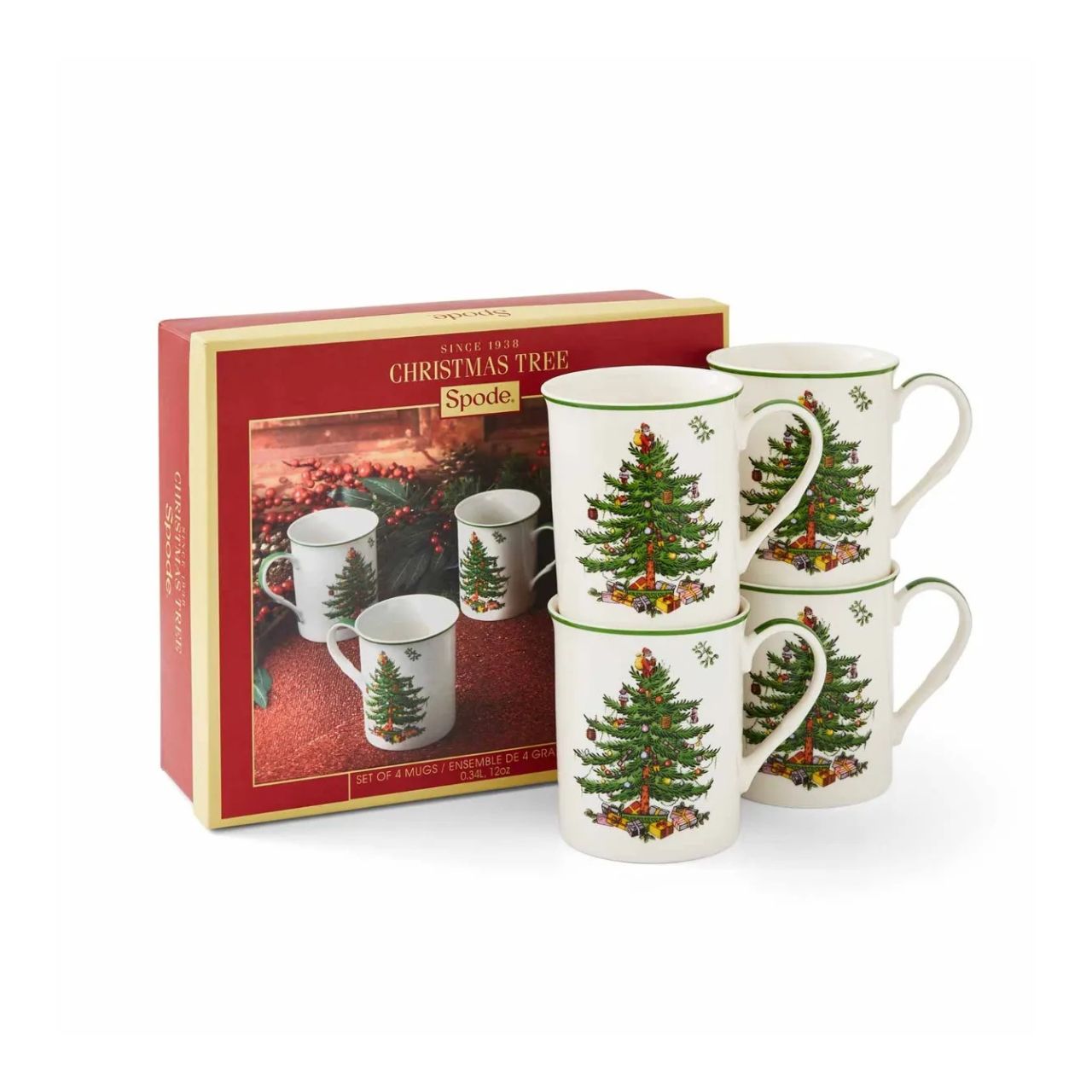 Hot chocolate topped with a tower of whipped cream, fragrant mulled wine or creamy homemade eggnog, whatever you choose to serve in this 4 mug set, their delightful festive design makes the experience extra joyful.
