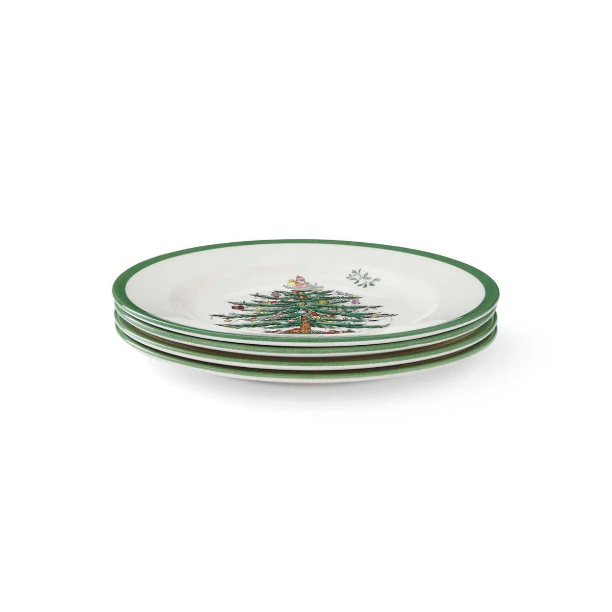 Christmas comes but once a year, so make your family get-together extra memorable with these Spode Christmas Tree plates. Perfect for serving up those seasonal sides, or used as a small dinner plate, they feature the traditional Christmas tree design, loved around the world since 1938 with a festive green trim around the outside.