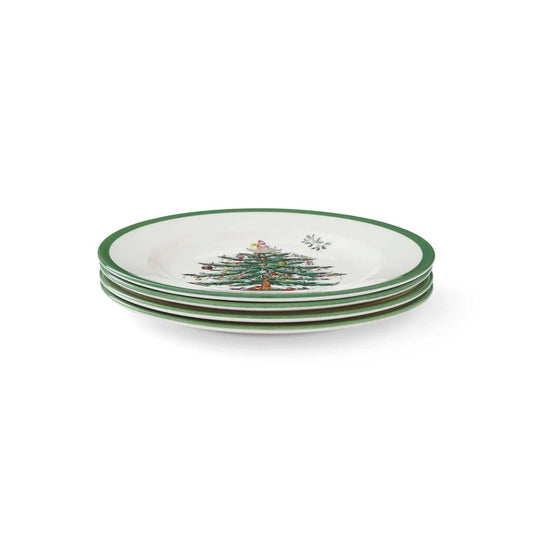 Christmas comes but once a year, so make your family get-together extra memorable with these Spode Christmas Tree plates. Perfect for serving up those seasonal sides, or used as a small dinner plate, they feature the traditional Christmas tree design, loved around the world since 1938 with a festive green trim around the outside.