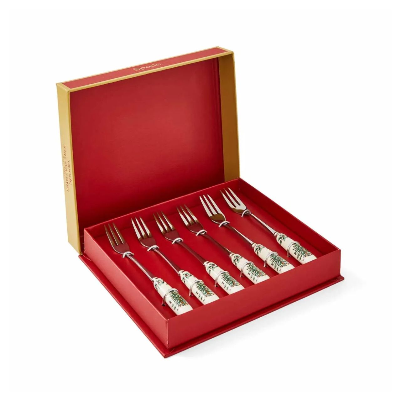 Dig into dessert with this pretty matching set of pastry forks that will keep your Christmas table truly on theme. There's nothing like a festive spread, and little details like these forks featuring the iconic Christmas Tree design by Spode on their handles really add to the magic.