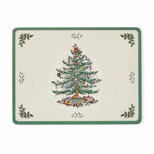 Give everyone their own special spot at the table with this set of six placemats from Spode's Christmas Tree range. Printed with the iconic Christmas Tree design, they can be combined with the corresponding tableware to create a truly enchanting festive table spread.