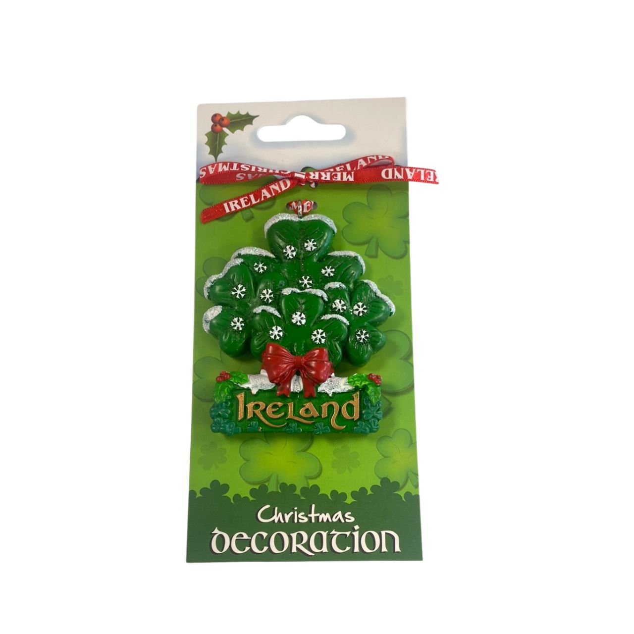 Sprig of Shamrock Resin Christmas Hanging Ornament