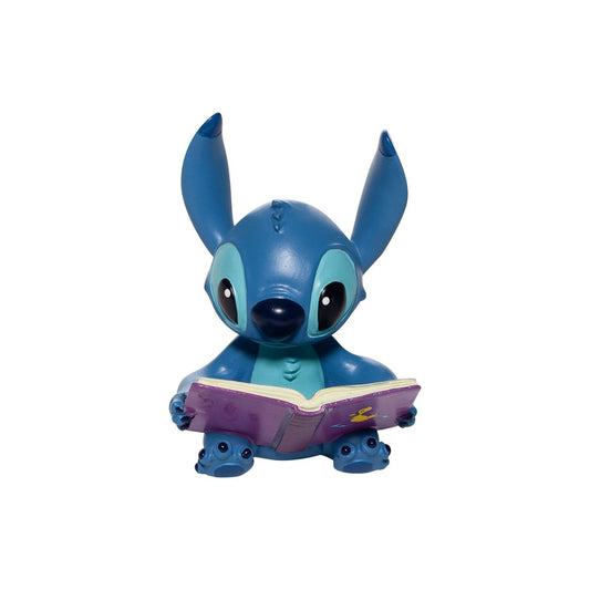 Disney Showcase Stitch Book Figurine  Even adorable Stitch loves a good read. Yes he is cute, charismatic and clever. Ohana means family , making this delightful Stitch a much welcomes addition to the collection of six minis . Hand-painted and hand crafted, Stitch is supplied in a windowed branded gift box.